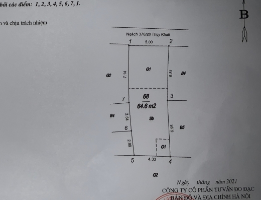 Bán đất ngõ Thụy Khuê 70m 5.2 tỷ